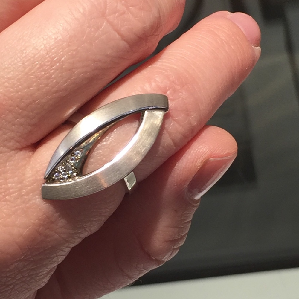 Sterling silver BREUNING white sapphire ring